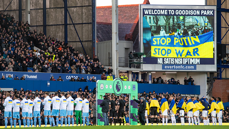 Everton-Manchester City  maçı öncesi Ukrayna'ya destek