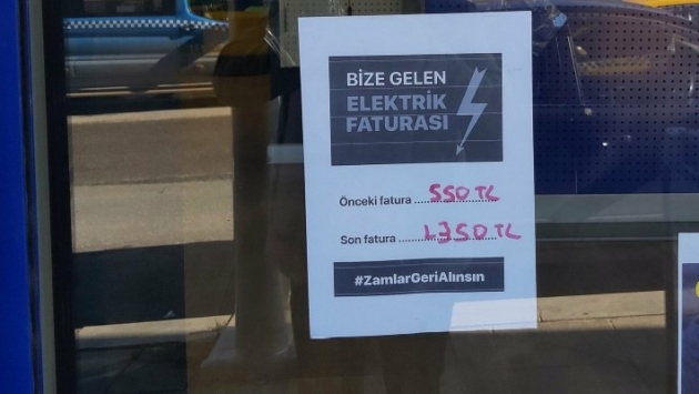 Faturaları camlara asan esnafa gözdağı