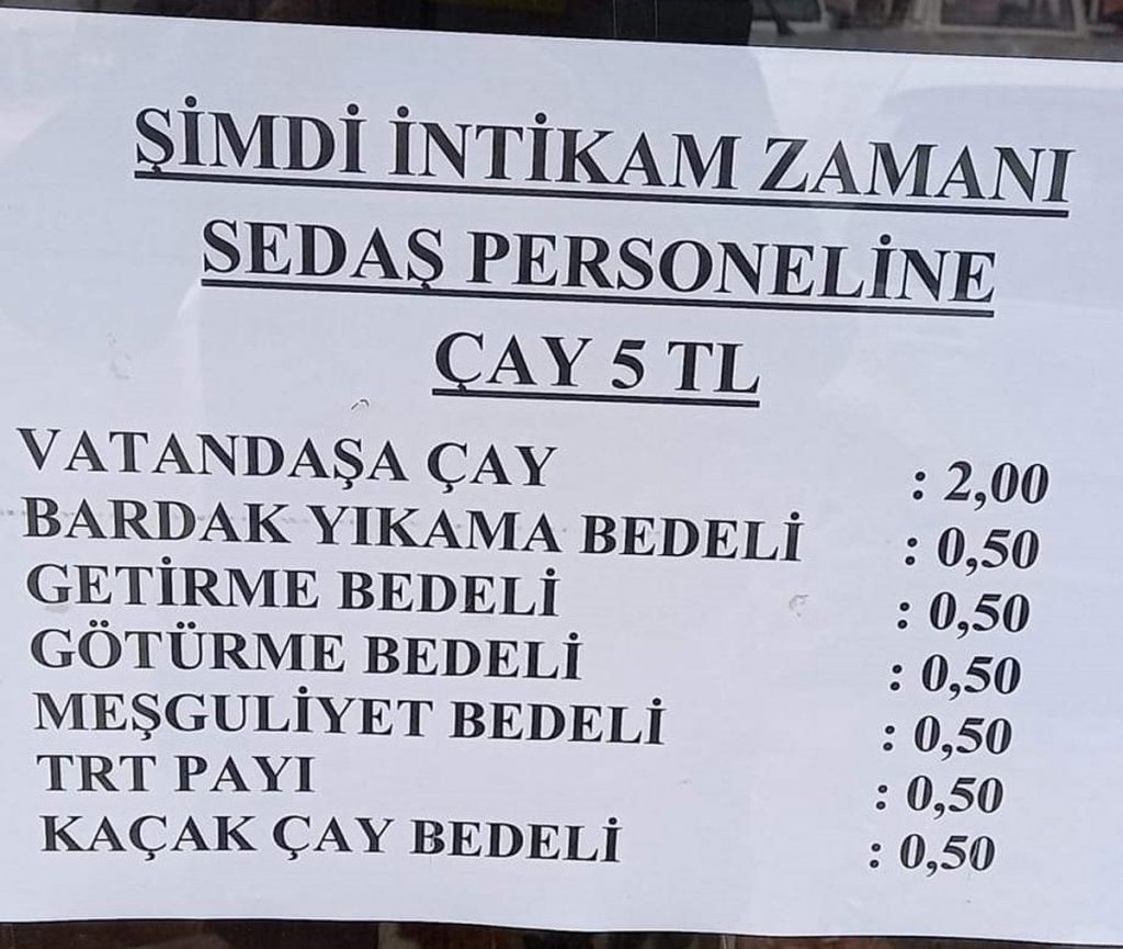 Faturaya isyan eden esnaf, elektrik firması çalışanlarına çayı 5 TL yaptı: Şimdi intikam zamanı