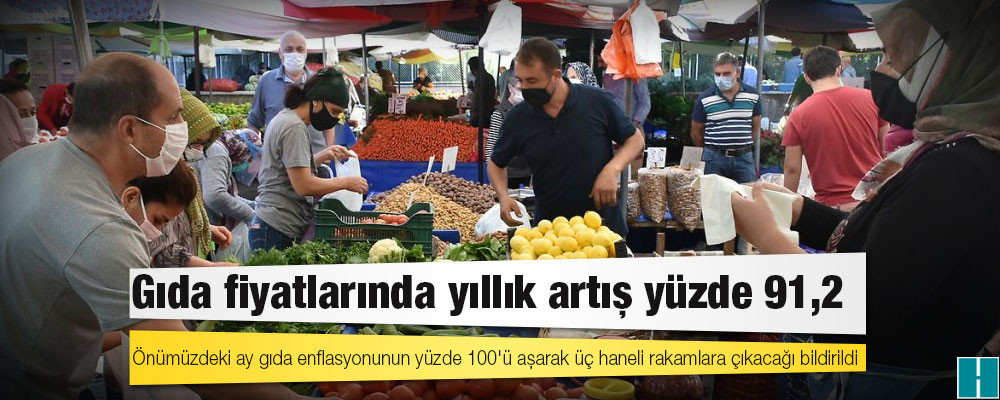 Gıda fiyatlarında yıllık artış yüzde 91,2