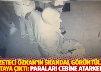 Gazeteci Metin &Ouml;zkan&rsquo;ın skandal g&ouml;r&uuml;nt&uuml;leri ortaya &ccedil;ıktı: Paraları cebine atarken...