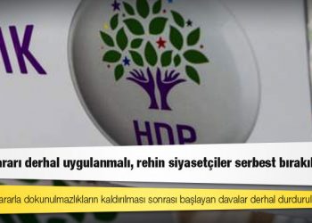 HDP: AİHM kararı derhal uygulanmalı, rehin siyasetçiler serbest bırakılmalı