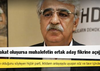 HDP Eş Genel Başkanı Sancar: Mutabakat oluşursa muhalefetin ortak aday fikrine açığız