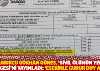 Hukuk&ccedil;u G&ouml;khan G&uuml;neş, 'Sivil &ouml;l&uuml;m&uuml;n yeni belgesi'ni yayımladı: 'Eserinle gurur duy AYM'
