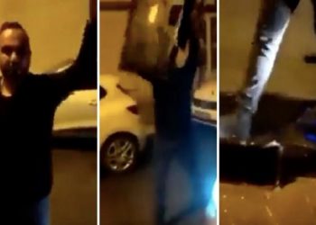 TEDAŞ önüne gidip televizyonu parçaladı