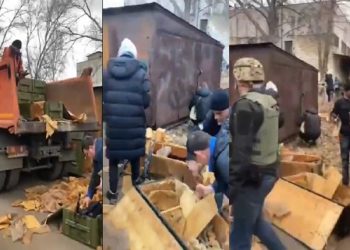 Ukrayna’da halka kamyonlarla silah dağıtıldı