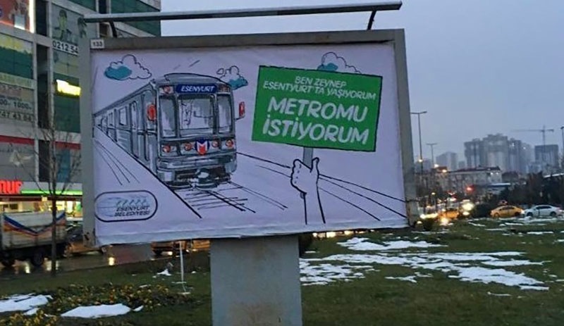 Yatırım programına alınmayan metro hattı için afişli tepki: Metroma engel olma