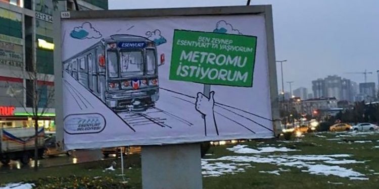 Yatırım programına alınmayan metro hattı için afişli tepki: Metroma engel olma