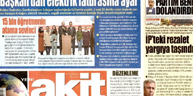 Yeni Akit fiyatına yüzde 67 zam yaptı, ‘düzenleme’ dedi