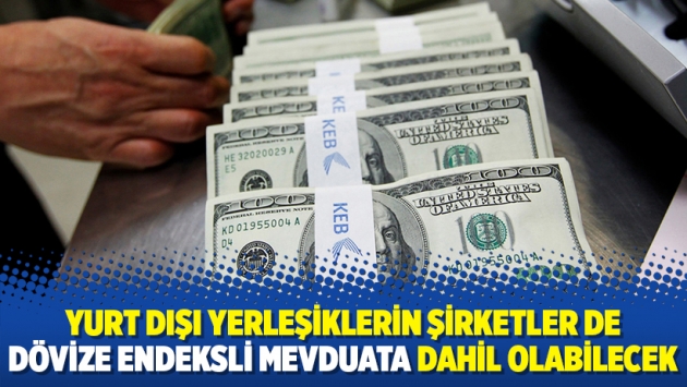 Yurt dışı yerleşiklerin şirketler de dövize endeksli mevduata dahil olabilecek