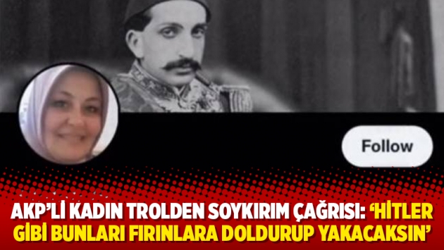 AKP’li kadın trolden soykırım çağrısı: ‘Hitler gibi bunları fırınlara doldurup yakacaksın’