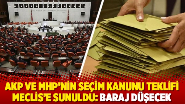 AKP ve MHP'nin seçim kanunu teklifi Meclis'e sunuldu: Baraj düşecek