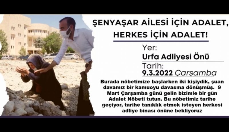 Bekleyişin 365'inci gününde, Şenyaşar ailesinden Urfa Adliyesi önüne davet