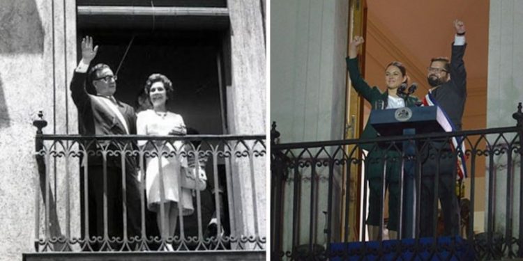 Gabriel Boric görevine resmen başladı: Allende ile aynı balkondan seslendi