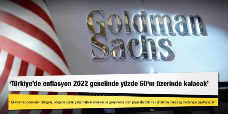 Goldman Sachs: Türkiye'de enflasyon 2022 genelinde yüzde 60'ın üzerinde kalacak