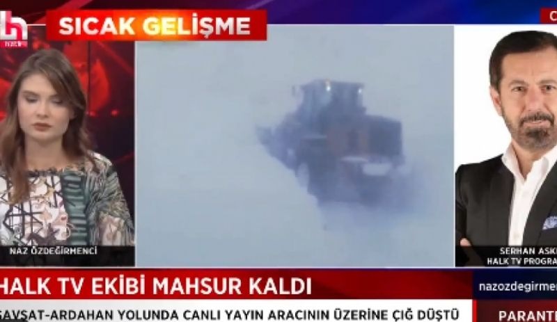 Halk TV ekibi çığ nedeniyle mahsur kaldı