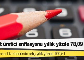 Hizmet üretici enflasyonu yıllık yüzde 78,09 arttı