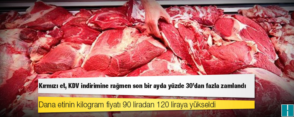 Kırmızı et, KDV indirimine rağmen son bir ayda yüzde 30'dan fazla zamlandı