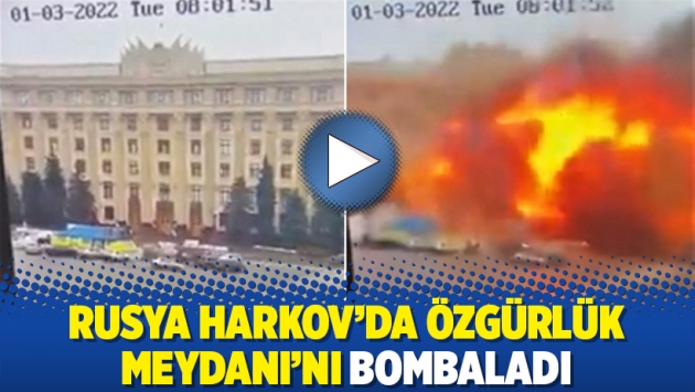 Rusya Harkov'da Özgürlük Meydanı'nı bombaladı