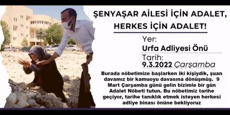 Şenyaşar ailesinden Adalet Nöbeti'nde birinci yıl çağrısı