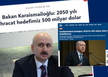 2023’te 500 milyar dolarlık ihracat hedefi, 2050’ye ötelendi!