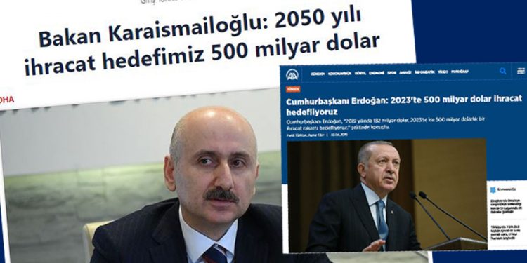 2023’te 500 milyar dolarlık ihracat hedefi, 2050’ye ötelendi!