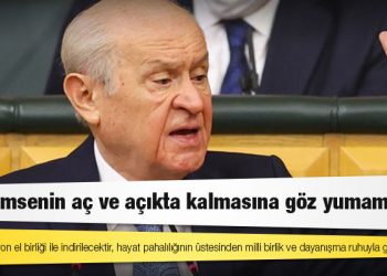 Bahçeli: Çıkan enflasyon el birliği ile indirilecektir, hayat pahalılığının üstesinden milli birlik ve dayanışma ruhuyla geliriz