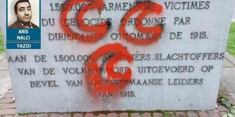 Belçika'da Ermeni soykırımı anıtına ülkücülerden saldırı
