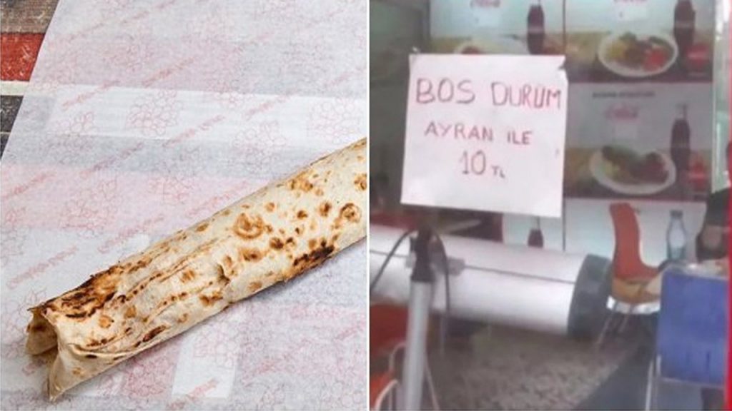 Boş baklavadan sonra 10 TL’ye boş dürüm