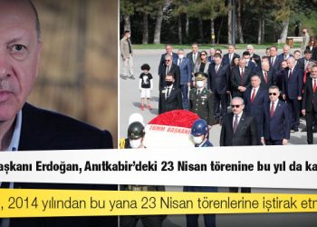Cumhurbaşkanı Erdoğan, Anıtkabir'deki 23 Nisan törenine bu yıl da katılmadı