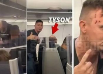 Eski boks&ouml;r Mike Tyson u&ccedil;akta yolcuyu yumrukladı