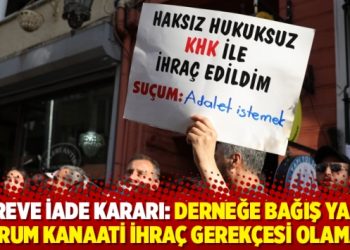 G&ouml;reve iade kararı: Derneğe bağış ya da kurum kanaati ihra&ccedil; gerek&ccedil;esi olamaz