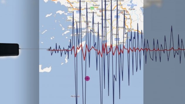 Kaş açıklarında 4,1 büyüklüğünde deprem