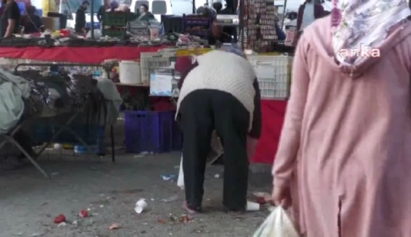 Pazardan çürük sebze ve meyveleri, belediyeden önce dar gelirli topluyor