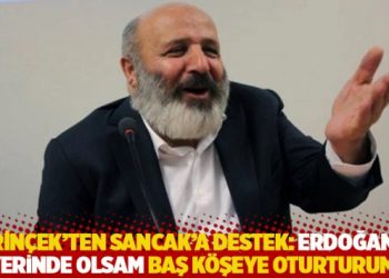Perin&ccedil;ek'ten Sancak'a destek: Erdoğan&rsquo;ın yerinde olsam baş k&ouml;şeye oturturum