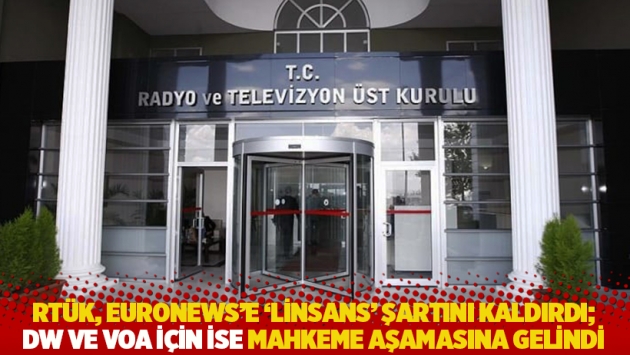 RTÜK, Euronews’e ‘linsans’ şartını kaldırdı; DW ve VoA için ise mahkeme aşamasına gelindi