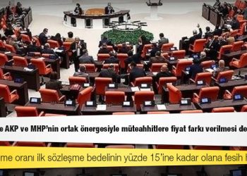 Torba teklife AKP ve MHP'nin ortak önergesiyle müteahhitlere fiyat farkı verilmesi de eklendi