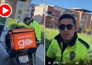 Trafik polisinden motokuryeye tehdit: Beynine sıkarım bir tane!