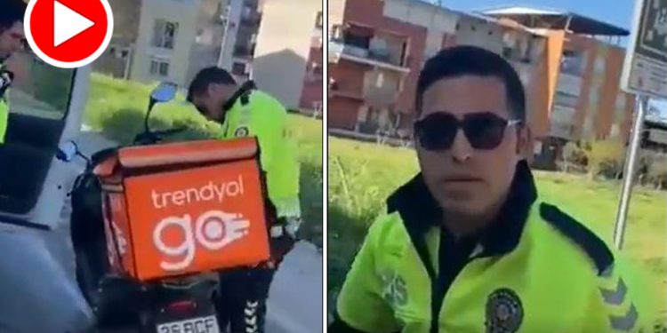 Trafik polisinden motokuryeye tehdit: Beynine sıkarım bir tane!