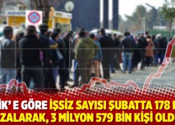 TÜİK' e göre İşsiz sayısı şubatta 178 bin azalarak, 3 milyon 579 bin kişi oldu