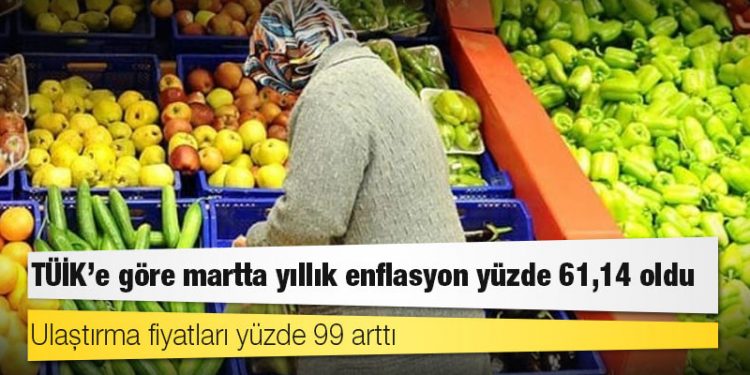 Yeni zirve: TÜİK’e göre martta yıllık enflasyon yüzde 61,14 oldu