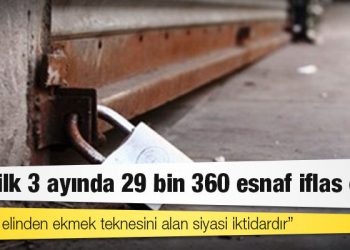Yılın ilk 3 ayında 29 bin 360 esnaf iflas etti