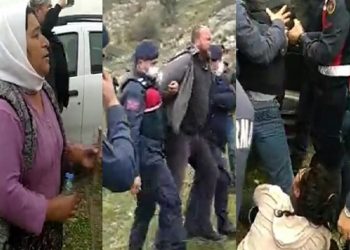 Zeytin ağaçlarının kesilmemesi için direnen vatandaşlar darp edildi, bölge halkı jandarmayı protesto etti: ‘Sizi biz doğurduk biz’