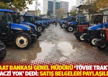 Ziraat Bankası Genel M&uuml;d&uuml;r&uuml; 'T&ouml;vbe trakt&ouml;r haczi yok' dedi: Satış belgeleri paylaşıldı