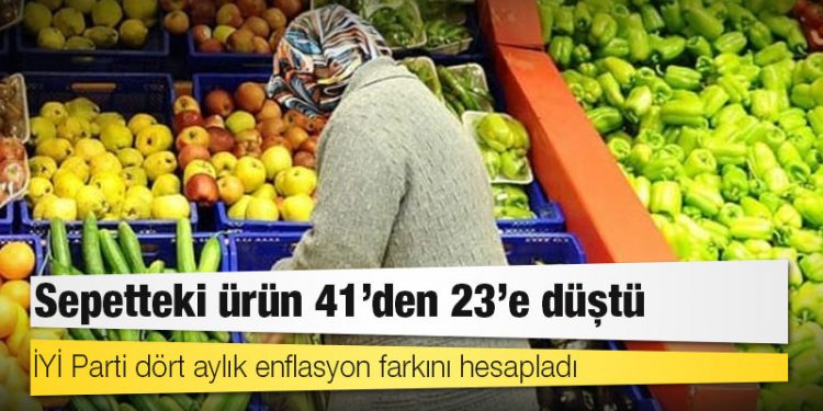 İYİ Parti dört aylık enflasyon farkını hesapladı: Sepetteki ürün 41’den 23’e düştü