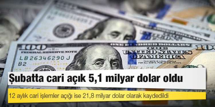 Şubatta cari açık 5,1 milyar dolar oldu