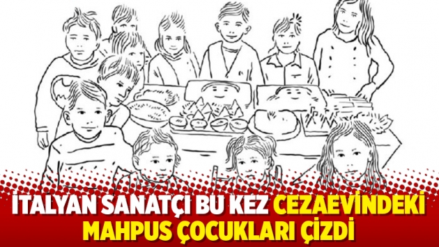 İtalyan sanatçı bu kez cezaevindeki mahpus çocukları çizdi