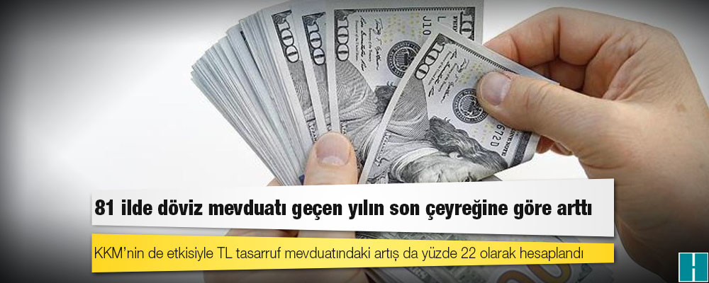 81 ilde döviz mevduatı geçen yılın son çeyreğine göre arttı