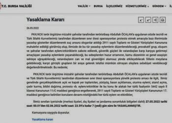 Bursa’da 7 gün boyunca gösteri ve etkinlikler yasaklandı