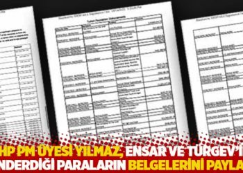 CHP'li Yılmaz, Ensar ve T&Uuml;RGEV&rsquo;in g&ouml;nderdiği paraların belgelerini paylaştı